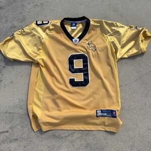 New Orleans Saints #9 Drew Brees Gold NFL Reebok Jersey